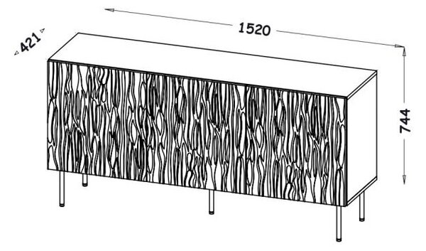HALMAR Komoda Jungle 152 cm čierna