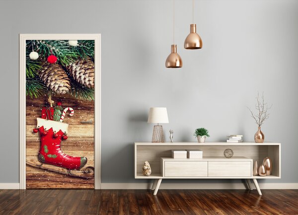 Samolepiace fototapety na dvere sviatočné ozdoby 85x205 cm