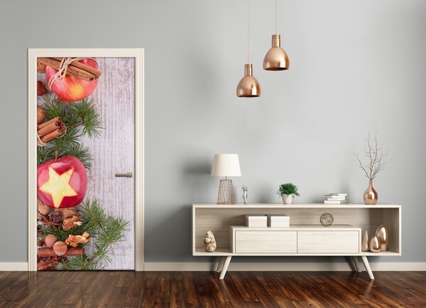 Samolepiace fototapety na dvere sviatočné jablká 95x205 cm