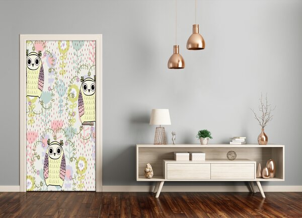 Samolepiace fototapety na dvere sovy 75x205 cm