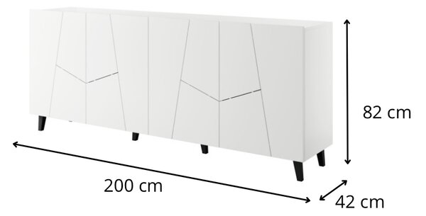 HALMAR Komoda Etna 200 cm biela