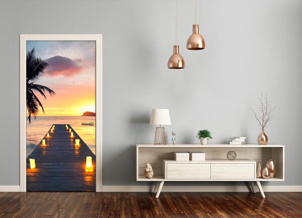 Fototapeta samolepiace dvere drevený most 75x205 cm