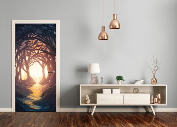 Fototapeta samolepiace na dvere temný les 85x205 cm