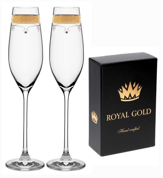 SWAROVSKI ROYAL GOLD POHÁR NA ŠAMPANSKÉ 210ML SADA 2KS