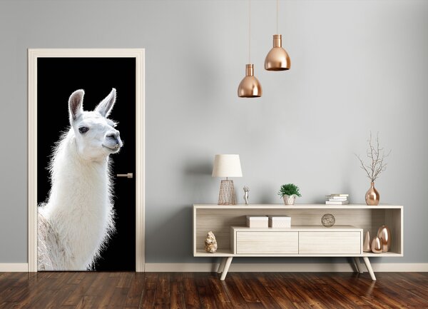 Fototapeta samolepiace na dvere biela lama 95x205 cm