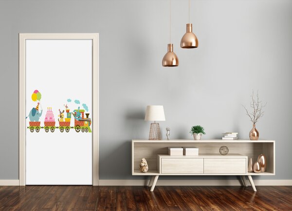 Samolepiace fototapety na dvere veselý vlak 75x205 cm