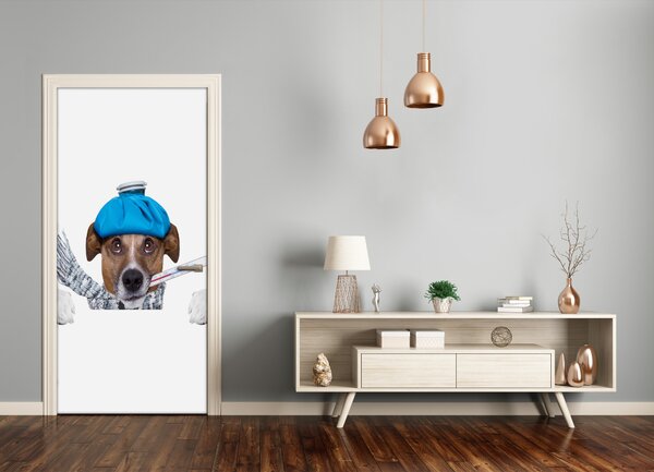 Samolepiace fototapety na dvere chorý pes 75x205 cm