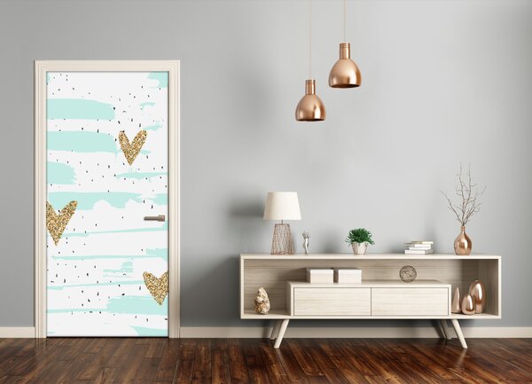 Samolepiace fototapety na dvere Srdce a fľaky 85x205 cm