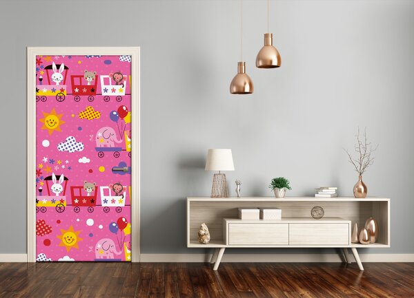 Samolepiace fototapety na dvere veselý vlak 85x205 cm