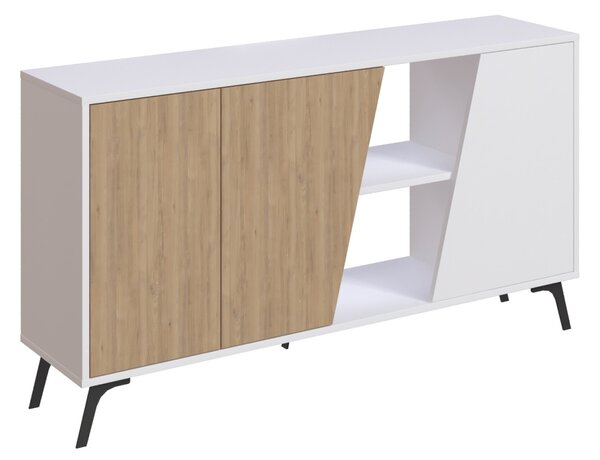 Komoda Houseland FIONA 150 cm biela/dub zafírový