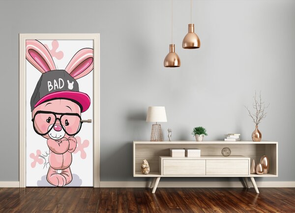 Samolepiace fototapety na dvere králik čiapky 85x205 cm