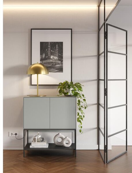 Komoda Houseland Amira 80 cm sivo-zelená