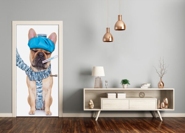 Samolepiace fototapety na dvere chorý pes 75x205 cm