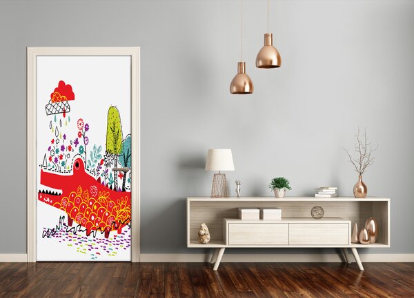 Samolepiace fototapety na dvere krokodíl 75x205 cm