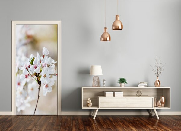 Samolepiace fototapety na dvere kvety višne 85x205 cm