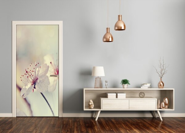Samolepiace fototapety na dvere kvety višne 75x205 cm