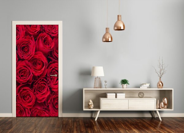 Samolepiace fototapety na dvere červená ruža 85x205 cm