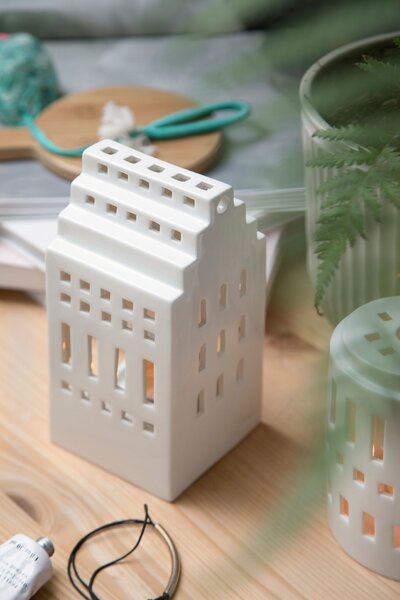 Lampáš domček Urbania Manor 17 cm