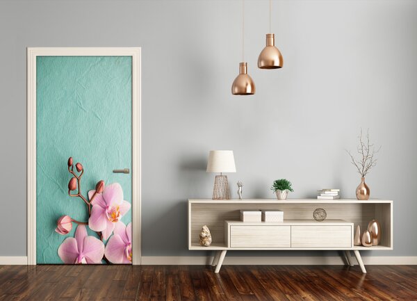 Samolepiace fototapety na dvere ružová orchidea 75x205 cm
