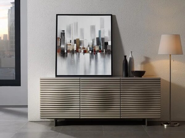 LivinHill Komoda Hudson 180 cm piesková/chróm
