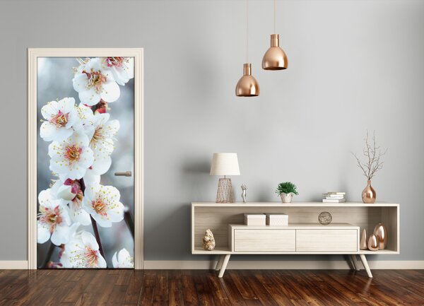 Samolepiace fototapety na dvere kvety višne 95x205 cm