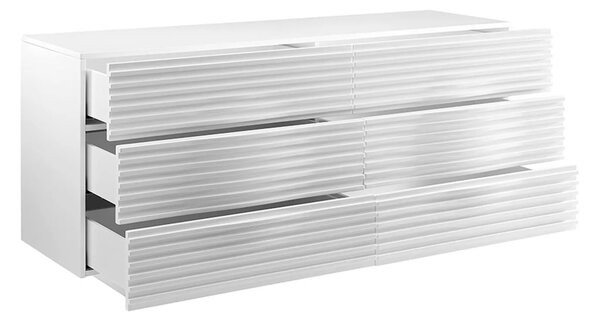 LivinHill Komoda Hudson 160 cm biela/chróm