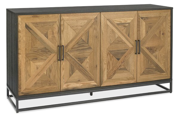 LivinHill Komoda Indus 160 cm z masívu dub prírodná/grafit