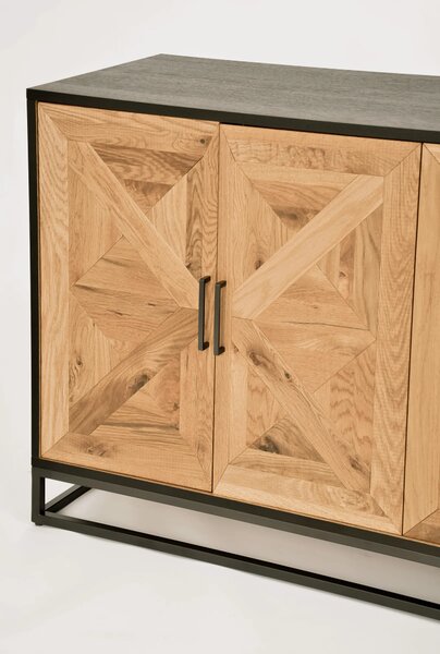 LivinHill Komoda Indus 160 cm z masívu dub prírodná/grafit