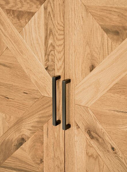 LivinHill Komoda Indus 160 cm z masívu dub prírodná/grafit