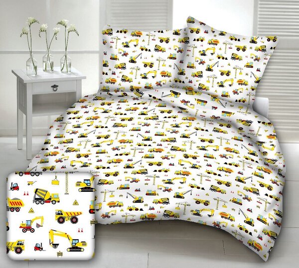 Didatex STAVBÁR ŽLTÝ detské bavlnené obliečky Rozmer obliečok: 90x135cm - GOMBÍK, Obsah balenia: Set Balenie