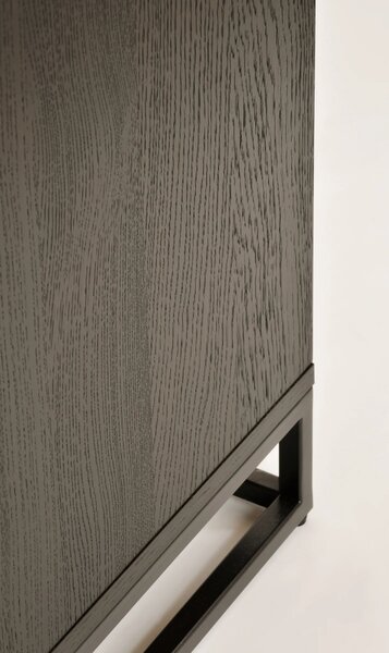 LivinHill Komoda Indus 117 cm z masívu dub prírodný/grafit