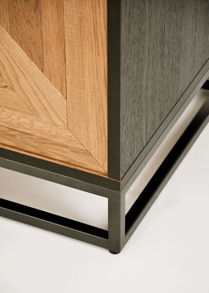 LivinHill Komoda Indus 160 cm z masívu dub prírodná/grafit