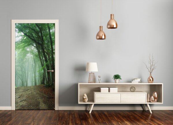 Fototapeta na dvere samolepiace hmla v lese 75x205 cm