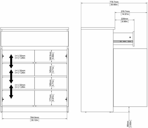 Tvilum Komoda Jednoduchá 234 80 cm čierny mat
