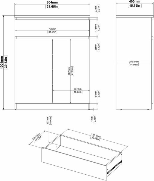 Tvilum Komoda Jednoduchá 234 80 cm čierny mat