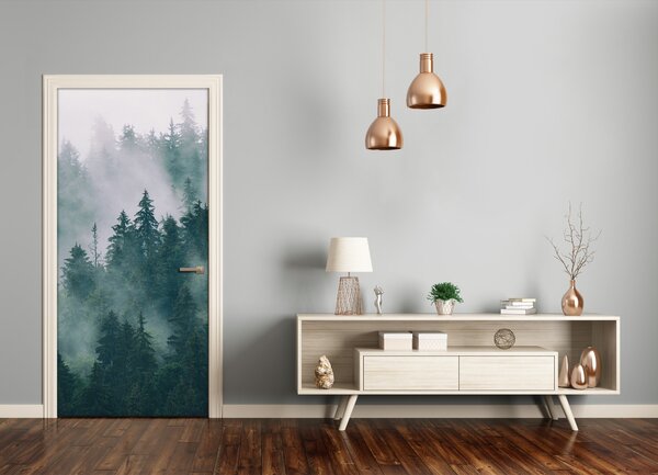 Fototapeta na dvere hmla nad lesom 75x205 cm