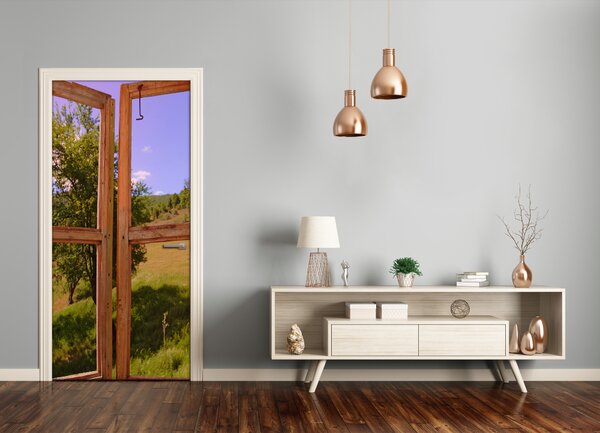 Fototapeta na dvere za oknom 85x205 cm