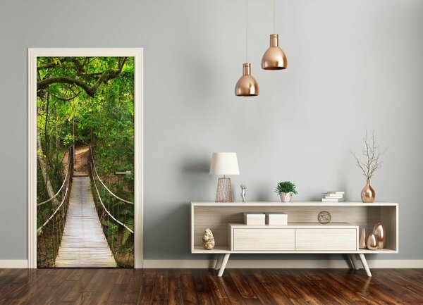 Fototapeta na dvere visiaci most v lese 95x205 cm