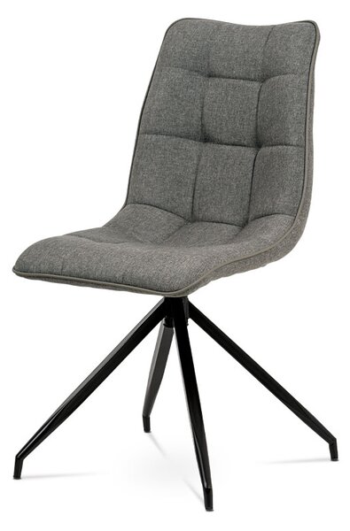 Jedálenská stolička, hnedá látka + ekokoža, kov antracit