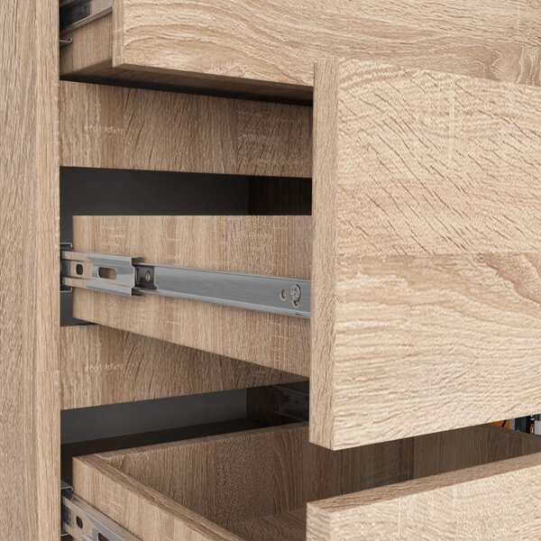 Ak furniture Komoda JERRY 80 cm 1 dvere 5 zásuviek dub sonoma