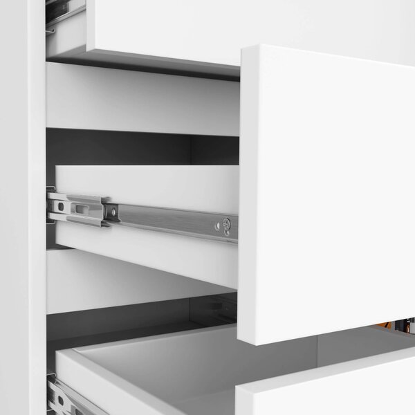 Ak furniture Komoda JERRY 80 cm 1 dvere 5 zásuviek biela