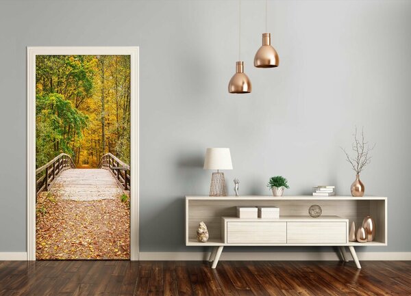 Fototapeta na dvere les jeseň 85x205 cm