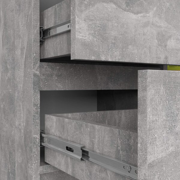 Ak furniture Komoda JERRY K 80 cm 1 dvere 3 zásuvky betón