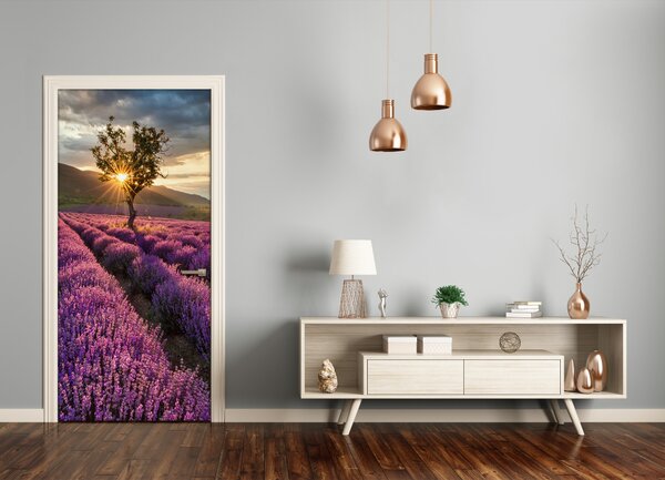 Fototapeta na dvere poľa levanduľa 85x205 cm