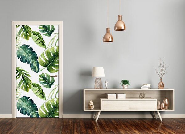 Samolepiace fototapety na dvere tropické lístia 85x205 cm