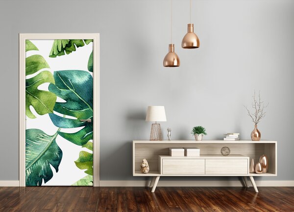 Samolepiace fototapety na dvere tropické lístia 95x205 cm