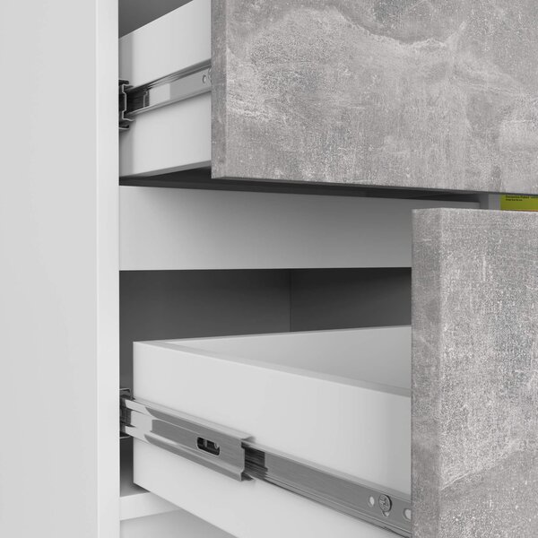 Ak furniture Komoda JERRY K 80 cm 1 dvere 3 zásuvky biela/betón