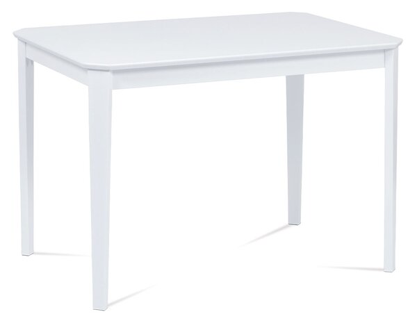Jedálenský stôl 110x75x75 cm, masív kaučukovník, biely matný lak