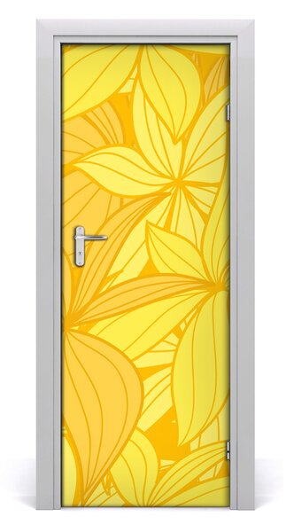 Samolepiace fototapety na dvere žlté kvety 95x205 cm