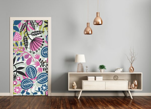 Samolepiace fototapety na dvere kvety 75x205 cm